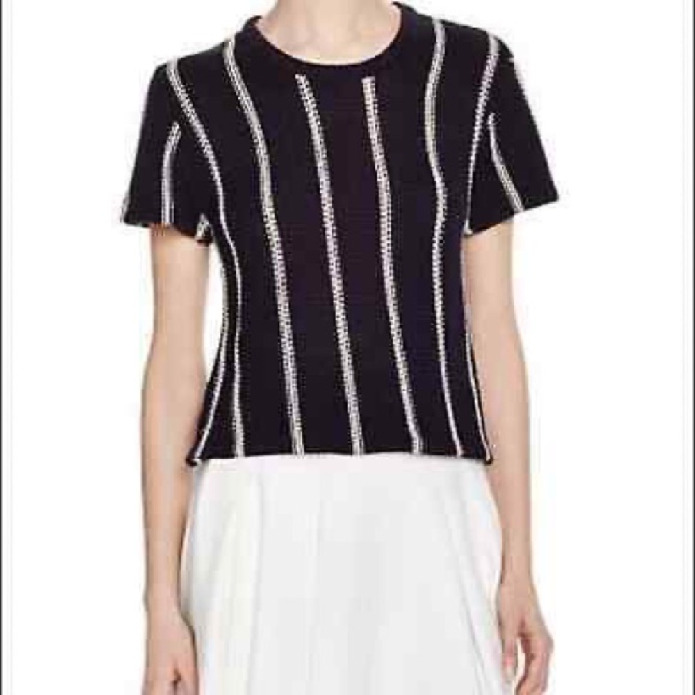 Theory Striped Cotton Sweater